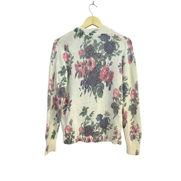 De Rotchild Vintage Floral Silk Angora Crewneck Sweater Medium - Picture 6 of 6